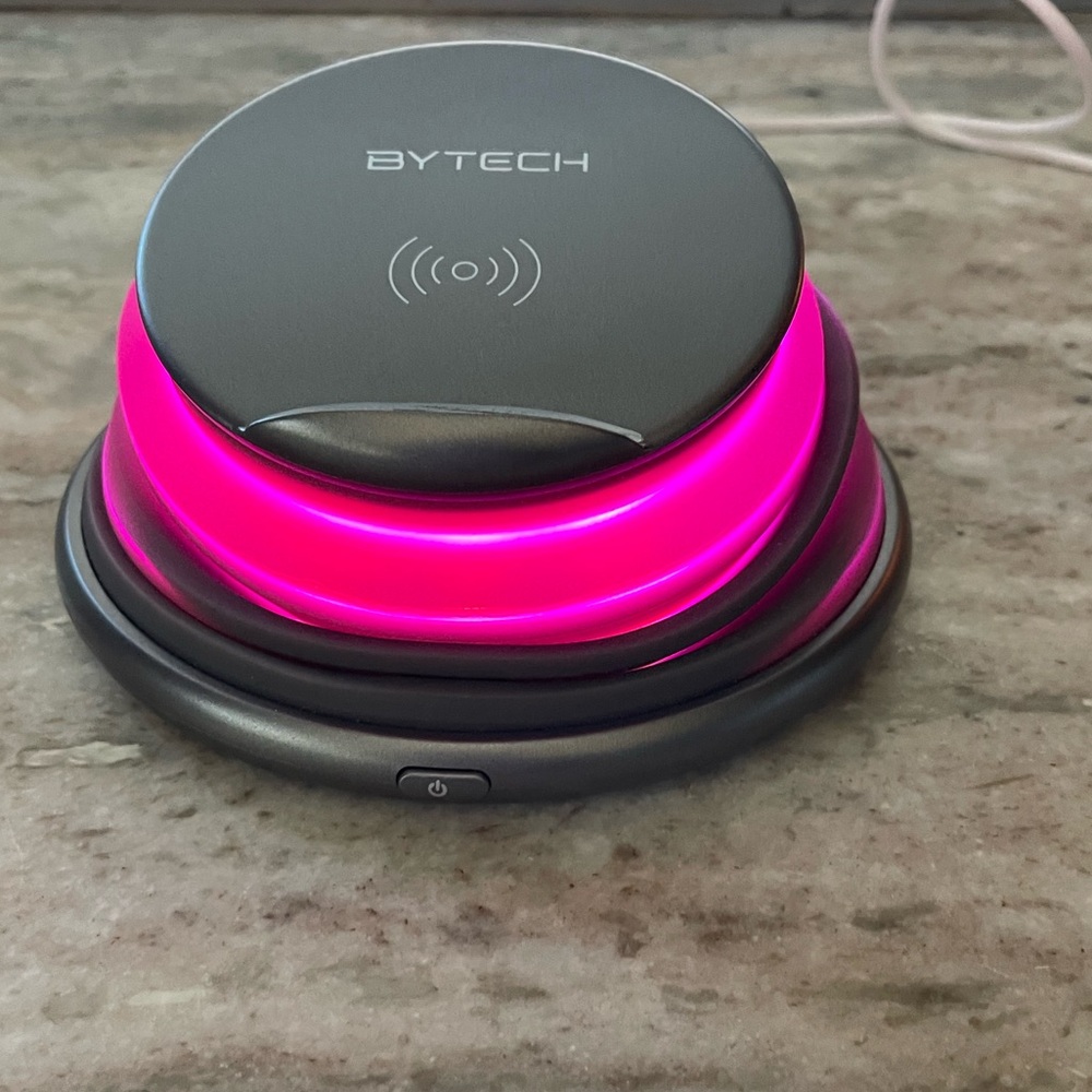 Bytech Pop Up Wireless Charging Pad with Color Changing Lights - Picture 9 of 12